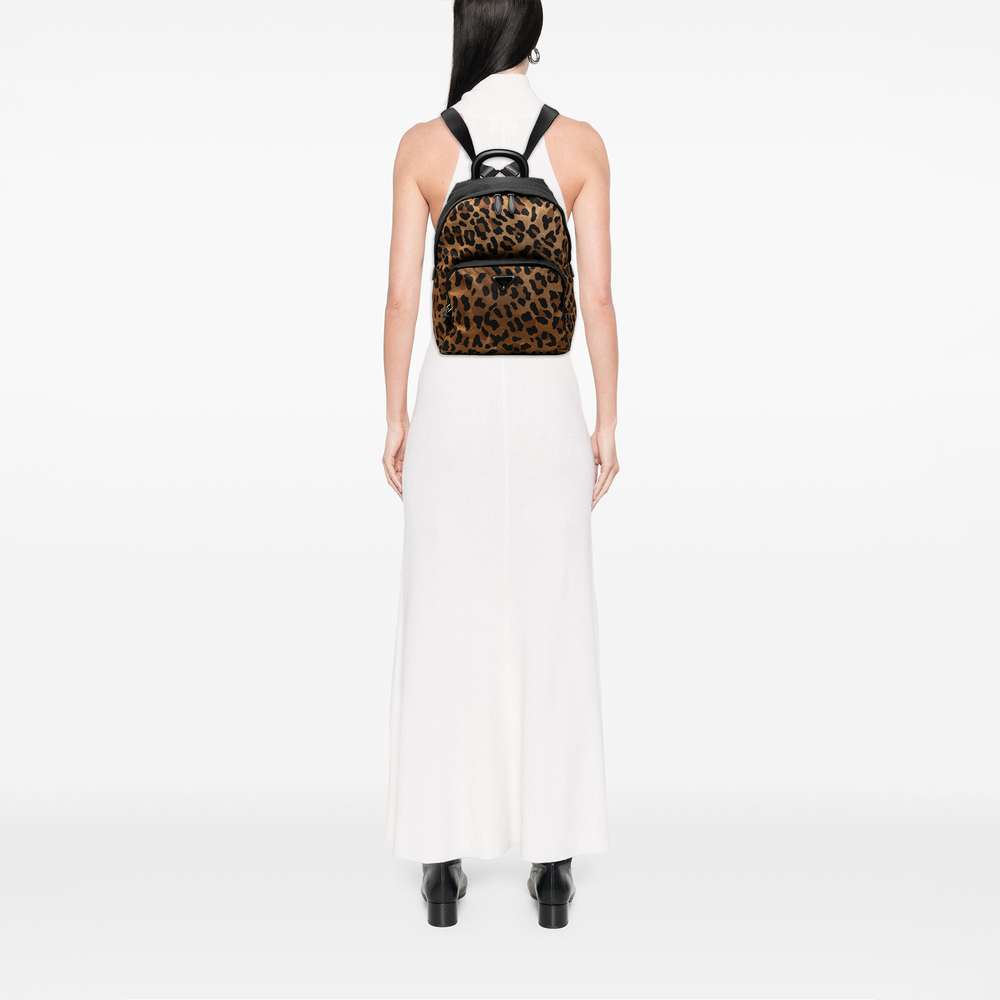 Pre-Loved Prada Leopard Print Tessuto Backpack - Picture 6 of 6